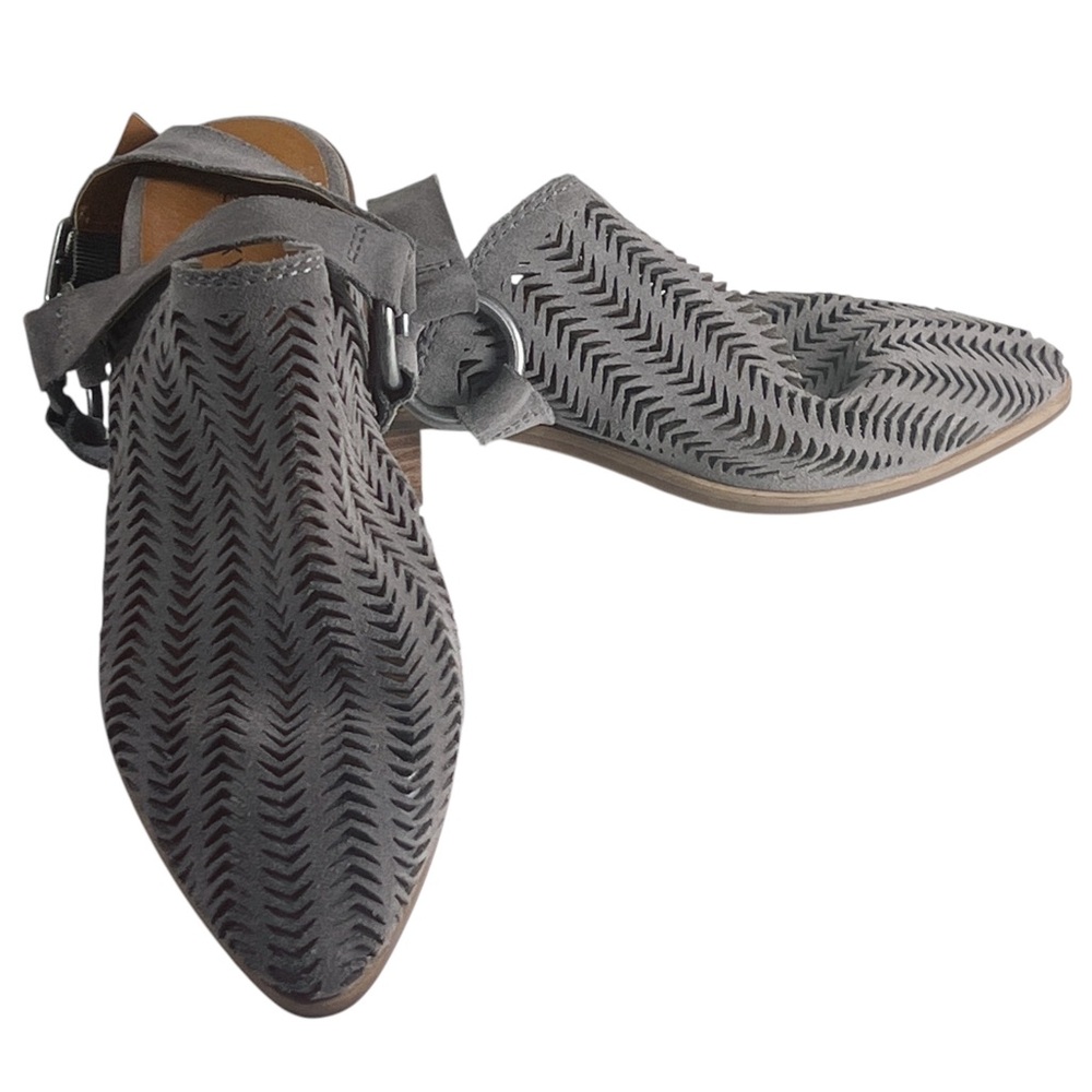Lucky Brand Kaedey Slingback Gray Suede Clog w/ Cutouts Sz 6 Boho Festival NWOT